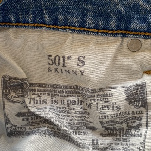 Levi’s 501 skinny high waisted blue denim jeans size small - Picture 9 of 9